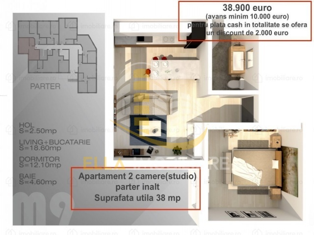 Mamaia Nord, Constanta, Constanta, Romania, 1 Bedroom Bedrooms, 2 Rooms Rooms,1 BathroomBathrooms,Apartament 2 camere,De vanzare,3029